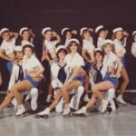 A close-up shot of the old-school skating group