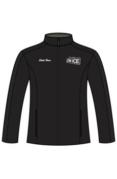 Black jacket with "Shining On Ice" logo.