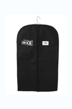 Black garment bag with "On Ice" label.
